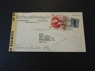 Mexico Monterrey To Us Pa 1945 Censored Cover Lot 274