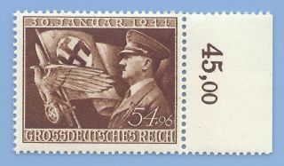 Germany Nazi Third Reich 1944 Hitler Swastika Eagle 54,  96 Stamp Mnh Ww2 Era 2