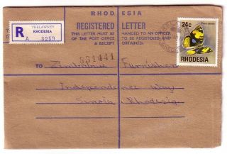Rhodesia Postmark: 1977 Trelawney - Postal Stat Reg Envelope