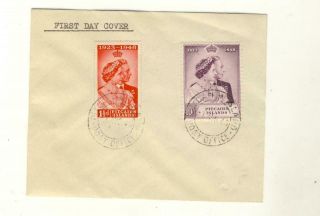 Pitcairn Islands - 1948 Silver Wedding Set On First Day Cover
