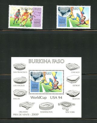 Burkina Faso 1994 977 - 8a Football Soccer Set & Sheet Mnh G783
