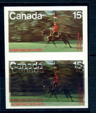 Weeda Canada 614a VF MNH imperf pair,  double printed at bottom CV $900 2