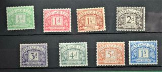 Gb Stamps 1914 - 23 Postage Due Set Of 8 H/m (r59)