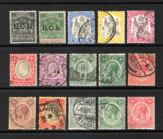 Nyasaland Qv 1891 To Kgv 1921 Good To Fine Range X 15 Stamps Cat £45