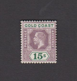 1924 Gold Coast 15/ - Stamp,  Fine Sg100a,  Scarce