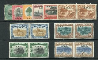 South West Africa 1927 - 30 Set Sg58/64 Mlh/mm Cat £225