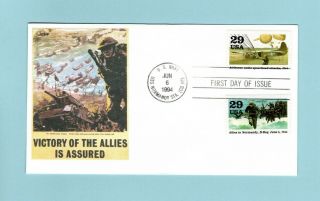 U.  S.  Fdc 2838 Romp Cachet - Allies In Normandy D - Day,  Airborne Unites Spearhead