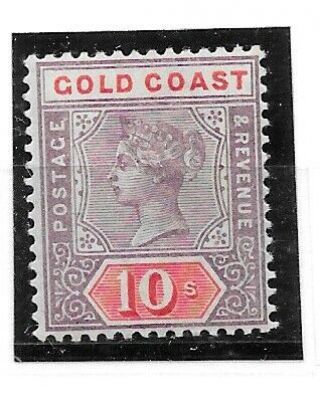 Gold Coast Sg23 1889/94 10s Dull Mauve & Red Fm (41)