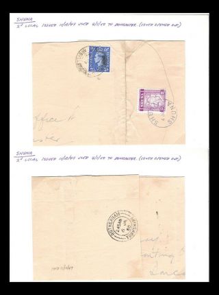 Gb 1950 Shuna 2d Local Mail To Doncaster Cover Opened Out (jf - F) Scarce