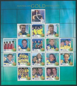 Australia: 2000 Sydney Olympic Gold Medallists Composite M/sheet.  Muh Retail $50