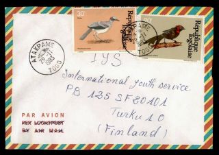 Dr Who 1983 Togo Atakpame Airmail To Finland Bird Combo E52937