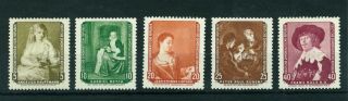East Germany 1959 Dresden Gallery Paintings Full Set Of Stamps Sg E427 - E431