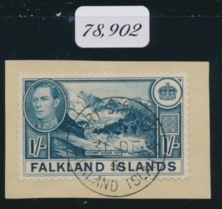 Sg 158c Falklands 1938 - 50.  1/ - Deep Dull Blue On Thin Paper Wmk Script.