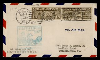 Dr Who 1930 First Flight Miami Fl To Cristobal Canal Zone Fam 5 E38887