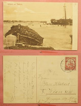 Germany Samoa Gruss Aus Postcard Apia To Austria