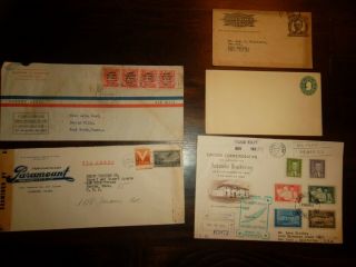 5 Habana C.  Advertising Covers Lot - Censored Paramount Postal Card Embossed