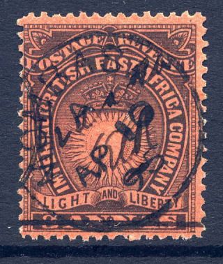 British East Africa 1895 ½a On 3a Black/dull Red Very Fine Cds.  Gibbons 31.