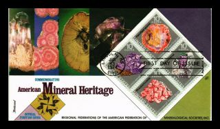 Dr Jim Stamps Us American Mineral Heritage Block Of Four First Day Cover