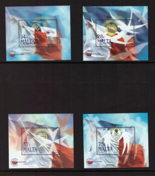 Malta Mnh 2005 Chogm Conference In Valleta Set 4 Sheets Stamps