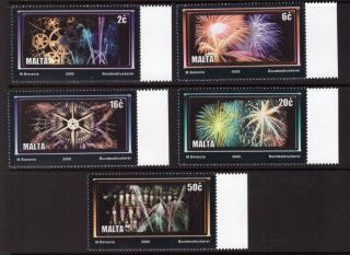 Malta Mnh 2000 Fireworks Set Stamps