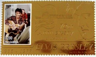 Gambia Elvis Presley Gold Stamps 2006 Mnh Gold Foil Stamp Famous People Stamps