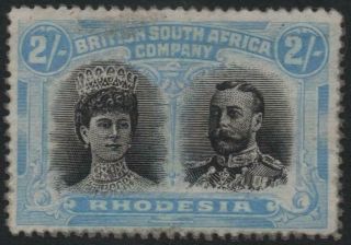 Rhodesia: 1910 - 1912 Sg 154 2/ - Black & Dull Blue Av.  M.  - Cat £1200 (25736)