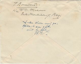 Netherlands Indies stationery envelope airmail advertising 1935 no postage due 2