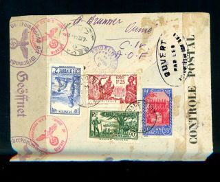 Ivory Coast to Switzerland 1944 Registered Cover (German Censor) (S296) 2