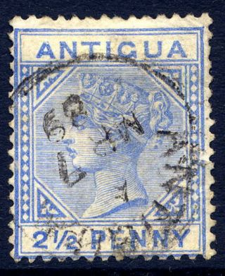 Antigua 1884 - 87 2½d With Slanting Foot To " 2 " Variety Fine Cds Gibbons 27a