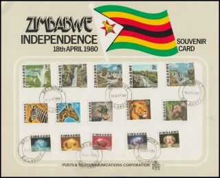 Zimbabwe 1980 Definitives Fdc Set (x15) Independence (id:r56846)