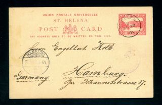 St Helena 1901 Postal Stationery Card To Hamburg Germany (s231)