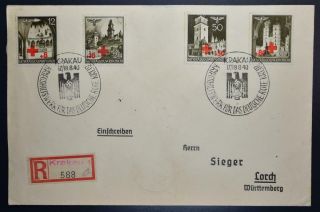 Germany In Occupied Poland 1940 Cpl Red Cross Set On R - Cover/fdc,  Polska,  Polen