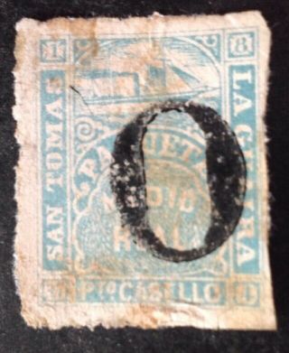 San Tomas Early Boat Stamp With Cancel