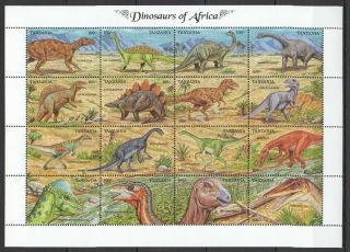 T369 Tanzania Fauna Reptiles Dinosaurs Of Africa 1sh Mnh Stamps