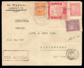 Paraguay - 1936 Airmail Cover To Manchester,  England