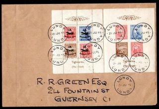 Lundy: 1945 Tighearna Mini - Sheets On Cover To Guernsey
