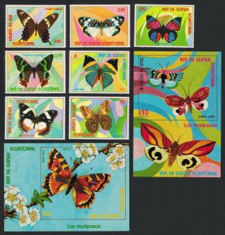 Eq.  Guinea Butterflies 7v,  2 Mss Mnh Mi 1025 - 1031