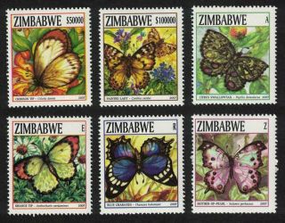 Zimbabwe Butterflies 6v 3rd Issue Mnh Sg 1234 - 1239