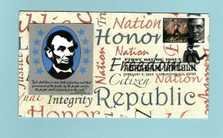 U.  S.  Fdc 4380 Rare Denise Lazarof Cachet - Honoring President Abraham Lincoln