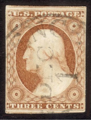 Us Stamp: 11a Plated 32l1l,  1852 Yellow Brown,  Ex.  Amonette