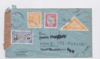 Bolivia 1947,  Censored Airmail Cover To Austria,  Via Panagra