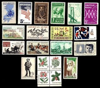 1964 Year Set Of 20 Commemorative Stamps Nh - Stuart Katz