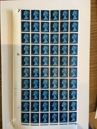 1967 1969 Stamps Machin Complete Sheet - Pre Decimal - 1/6 Dark Blue 240 Stamps