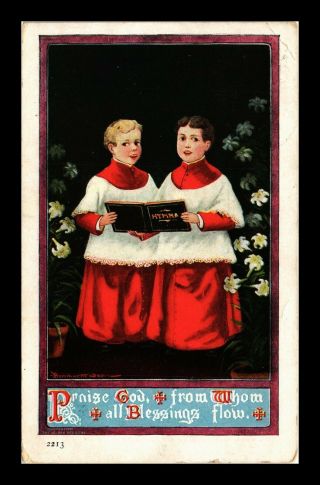 Dr Jim Stamps Us Chorister Boys Series 120 Christmas Greeting Postcard