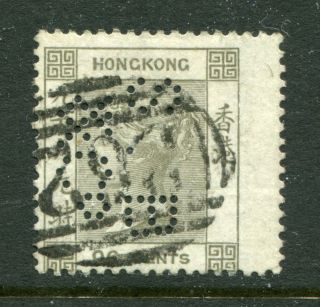 1863/71 Hong Kong Qv 96c S B & Co.  Perfin Stamp - Wing Margin B62 Chop
