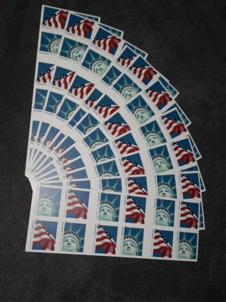 2011 Usps Forever Lady Liberty & Flag Stamps 10 Books Of 20 - 200ct