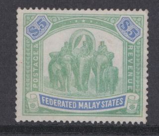 Malaya Malaysia Federated Malay States Stamps $5 Mounted