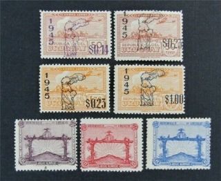 Nystamps Uruguay Stamp 388 - 390 C116 - C119 Og H/nh $54