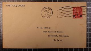 Canada - Scott 191 - 1932 3 Cents Surcharged - Typed Address Fdc Sent To The Us