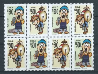 Chile 2008 Traditional Crafts Newspaper Vendor Musitian Mnh Block Of 4